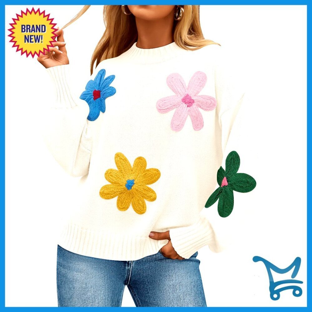Long Puff Sleeve Ribbed Knit Pullover Oversized Boho Chic Loose Fit Sweater